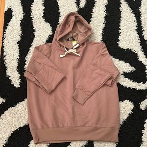 NWT Cafe Latte Sweater Draw string Hoodie Light Fleece Inside  Size S